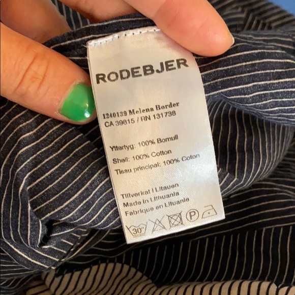 Rodebjer Malena Wrap Kimono Blouse in Border Blue - Picture 4 of 6